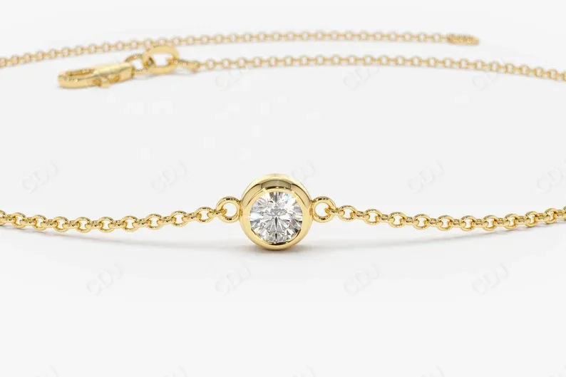 0.11CTW Moissanite Dainty Solitaire Diamond Bracelet