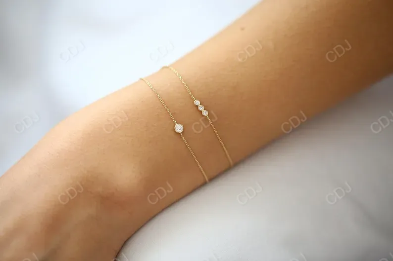 0.11CTW Moissanite Dainty Solitaire Diamond Bracelet