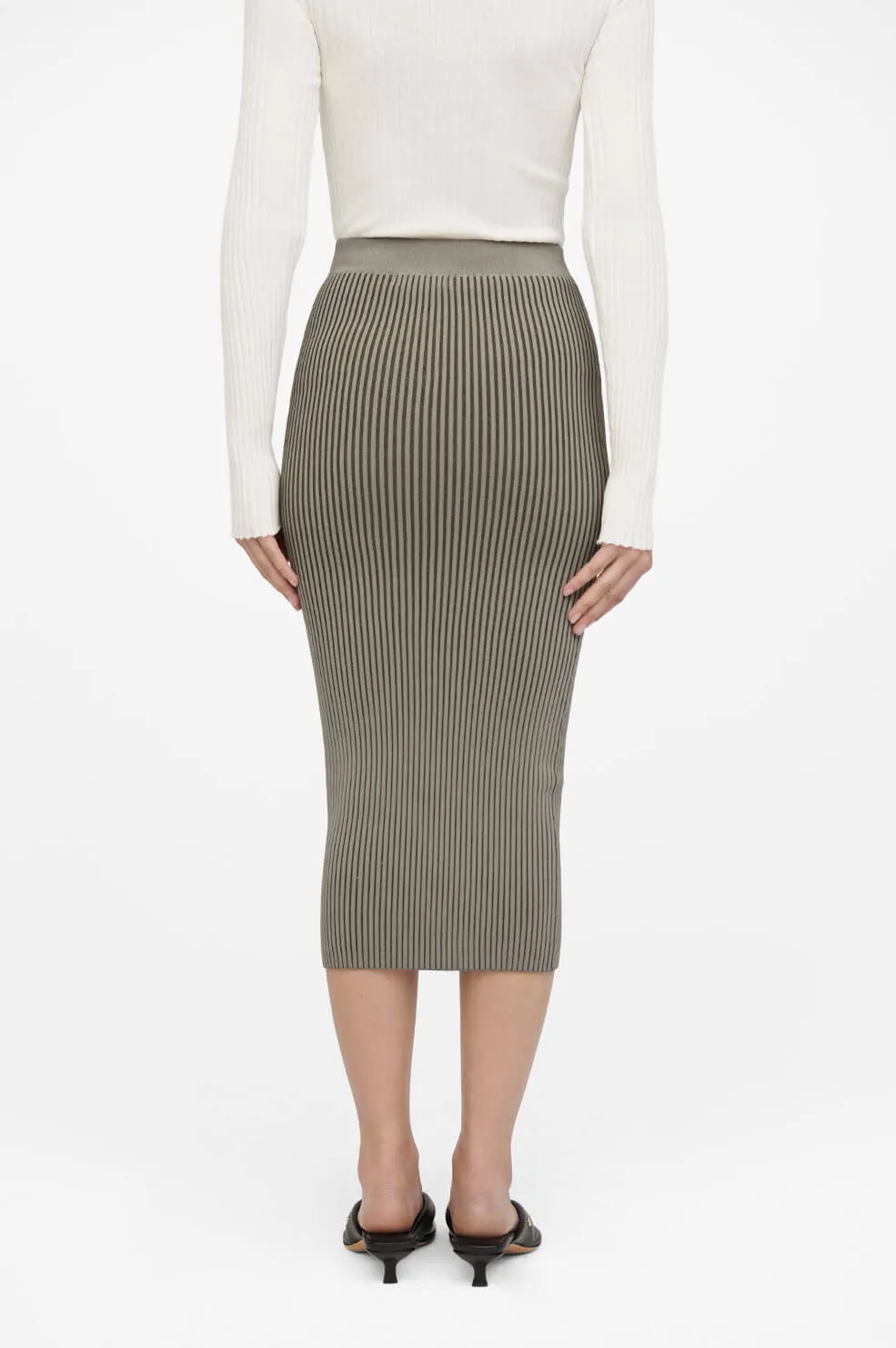 Anine Bing - Julian Skirt in Green Khaki and Olive