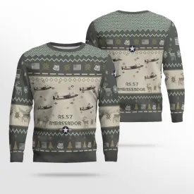 AS.57 Ambassador AS57_Aircraft Ugly Sweater, Ugly Sweater Christmas Shirt for Men Dad Veteran