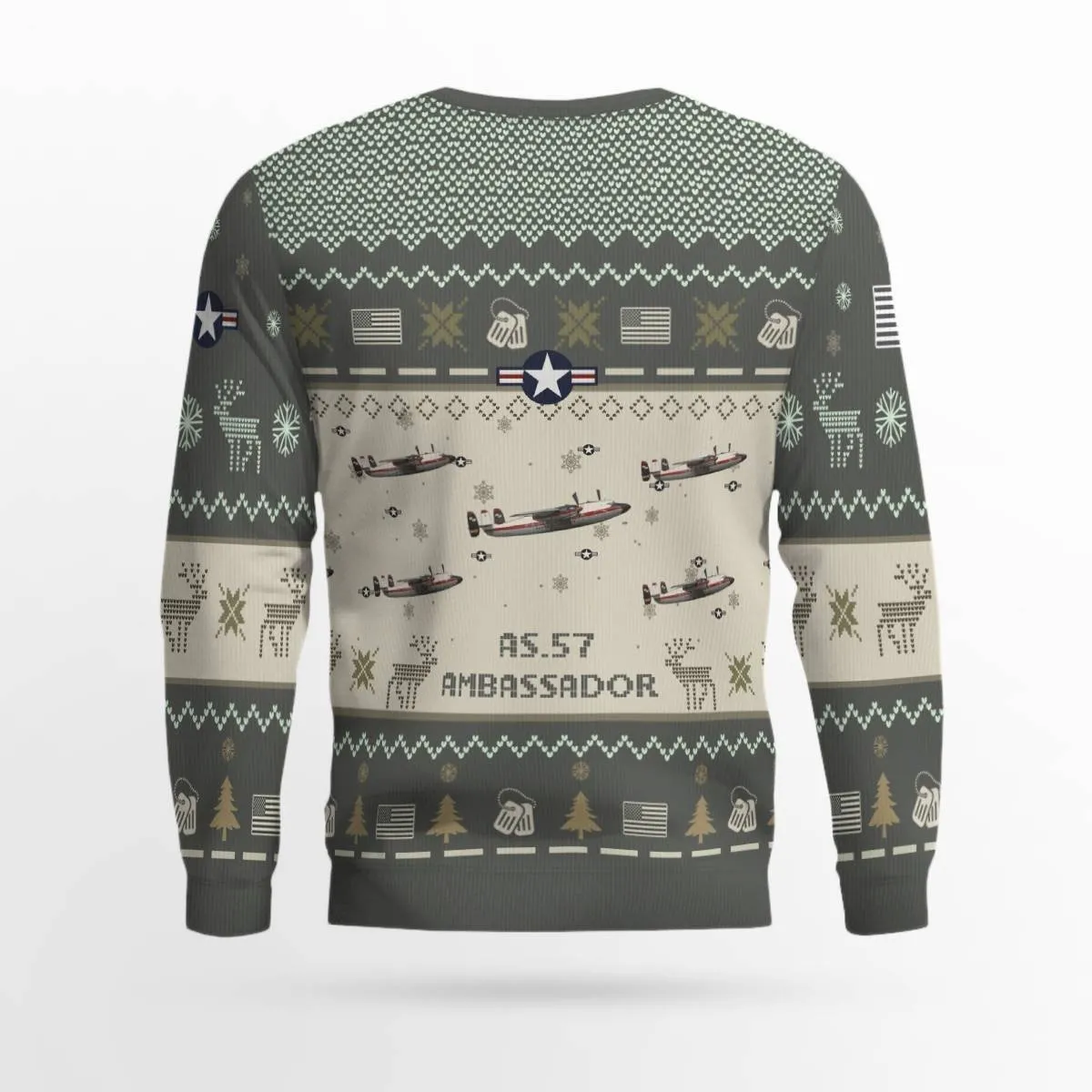 AS.57 Ambassador AS57_Aircraft Ugly Sweater, Ugly Sweater Christmas Shirt for Men Dad Veteran