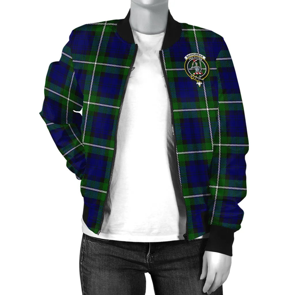 Bannerman Tartan Bomber Jacket with Family Crest