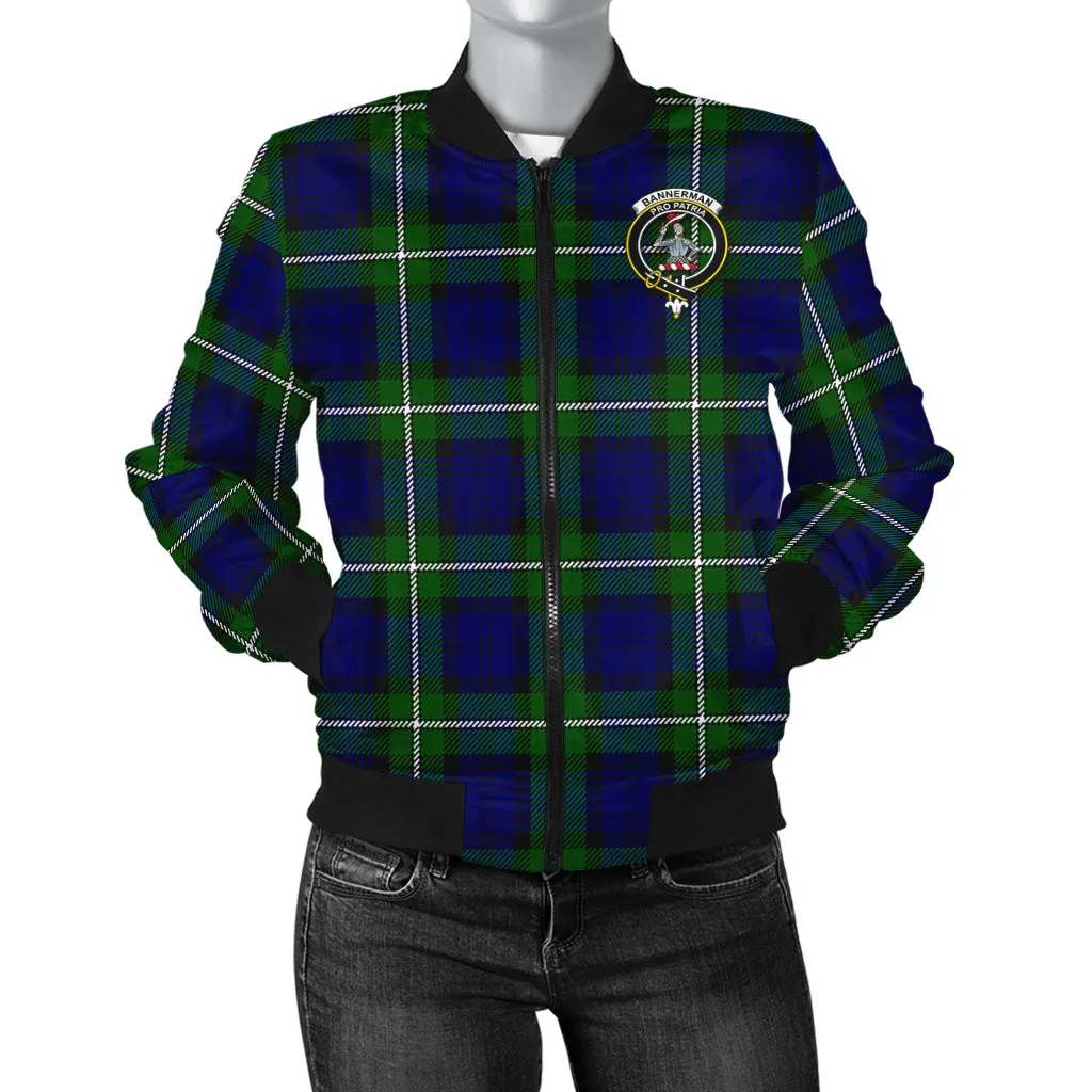 Bannerman Tartan Bomber Jacket with Family Crest