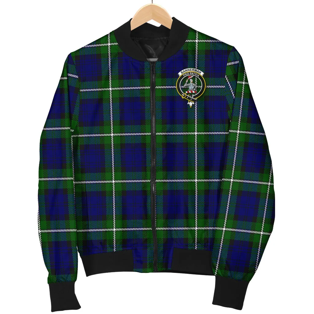 Bannerman Tartan Bomber Jacket with Family Crest