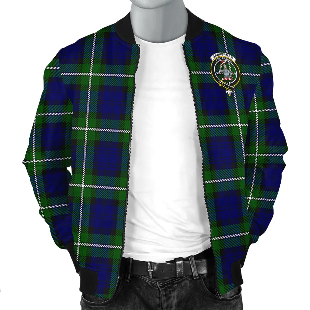 Bannerman Tartan Bomber Jacket with Family Crest