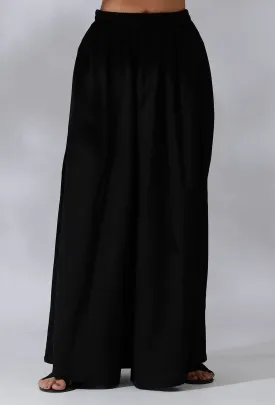 Black Flared Cotton Pants