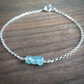 Blue chalcedony bracelet