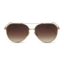 DASH - BRUSHED GOLD   COFFEE GRADIENT SUNGLASSES