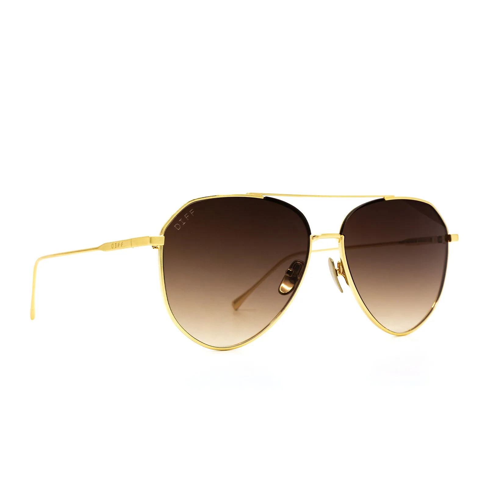 DASH - BRUSHED GOLD   COFFEE GRADIENT SUNGLASSES