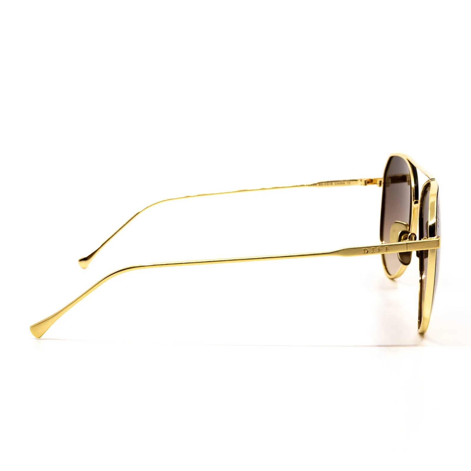 DASH - BRUSHED GOLD   COFFEE GRADIENT SUNGLASSES