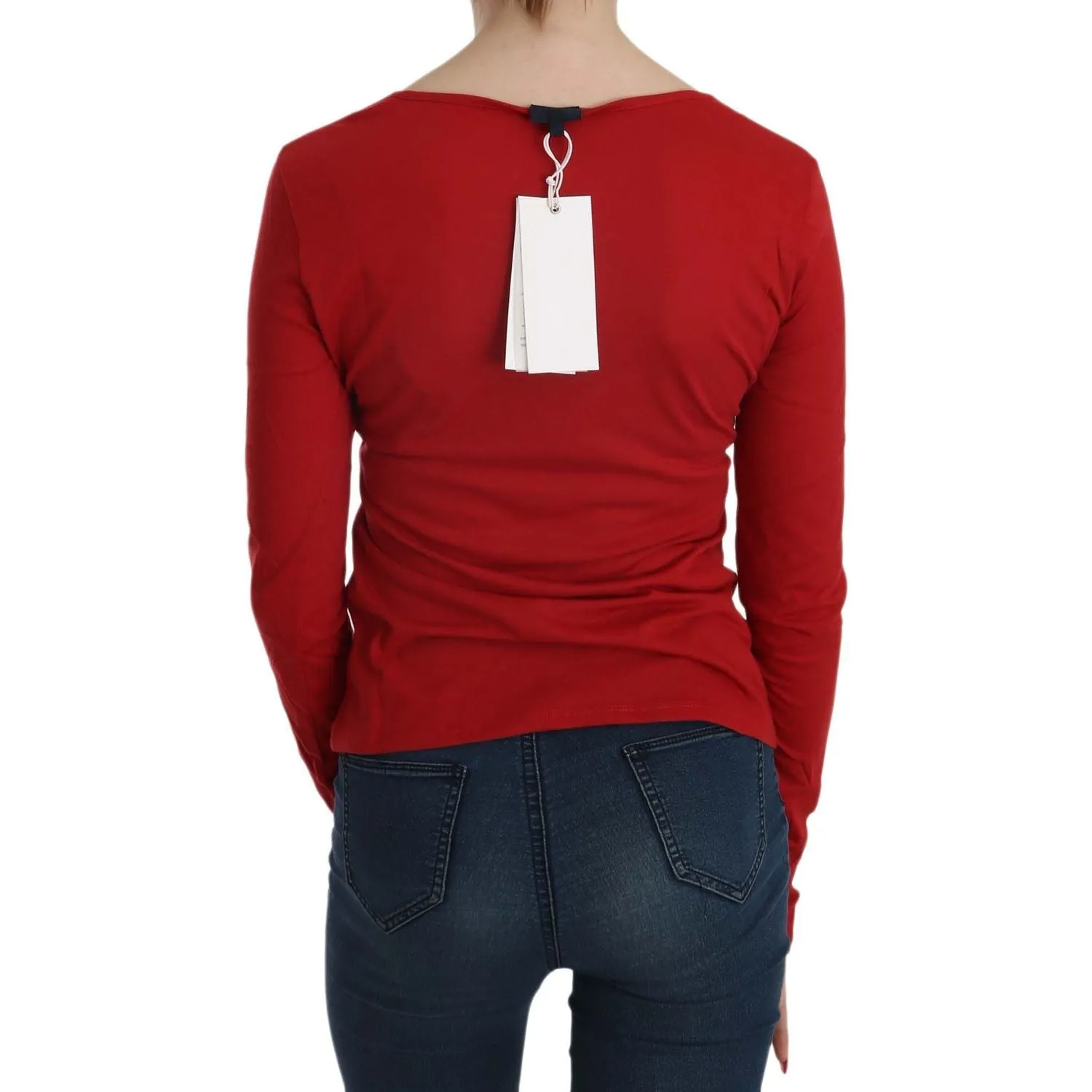 Exte Ravishing Red Crystal Embellished Blouse