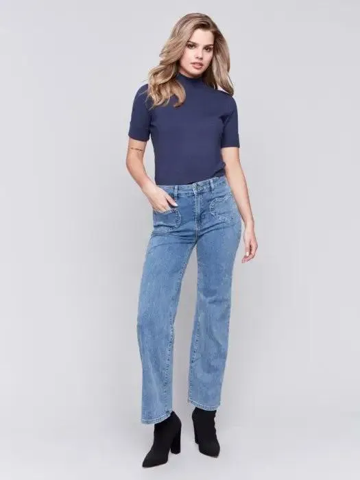 Flare Leg Pant With Heart Shape Pocket