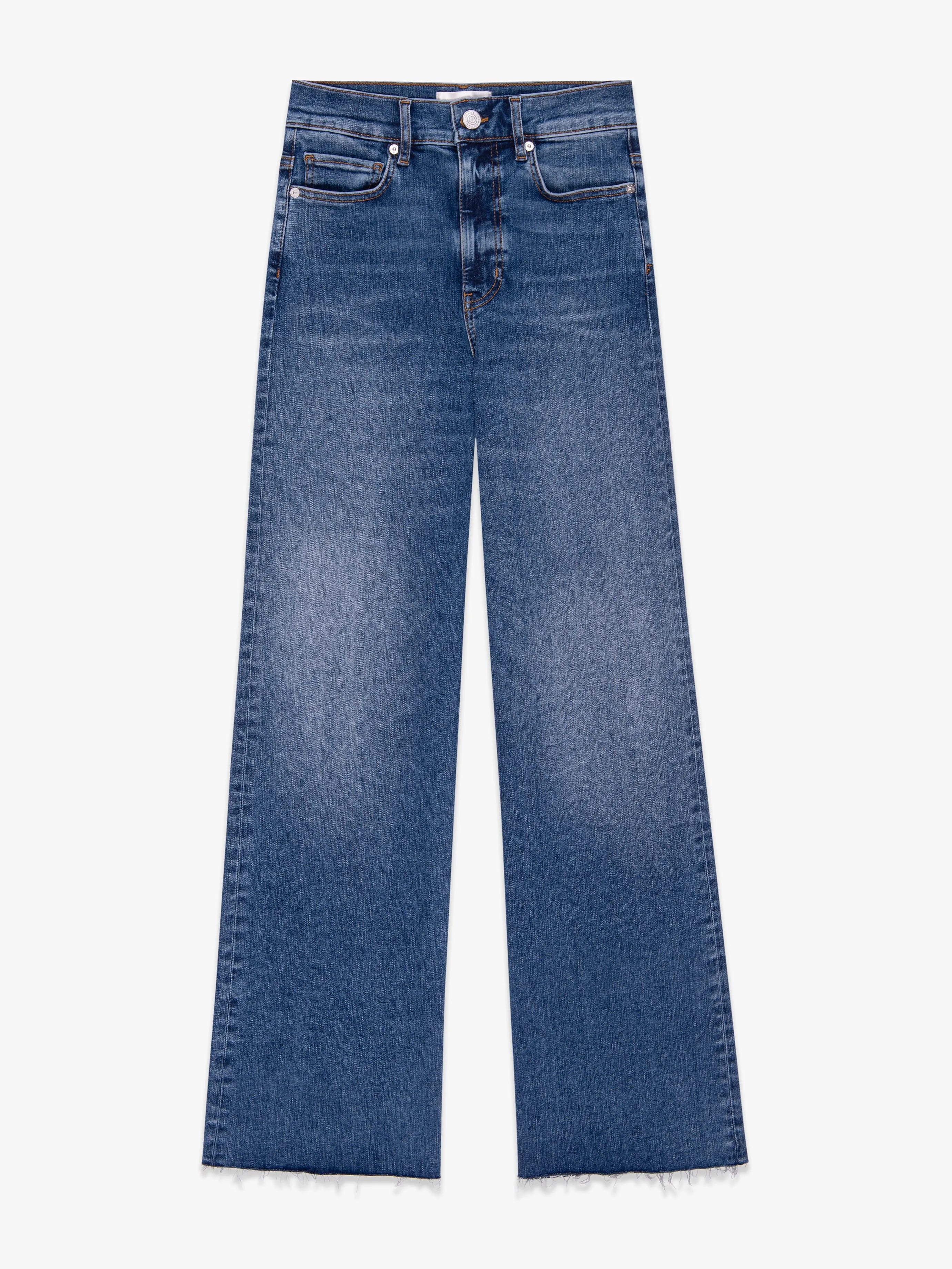 Frame - Le Slim Palazzo Raw Fray Denim in Mermaid