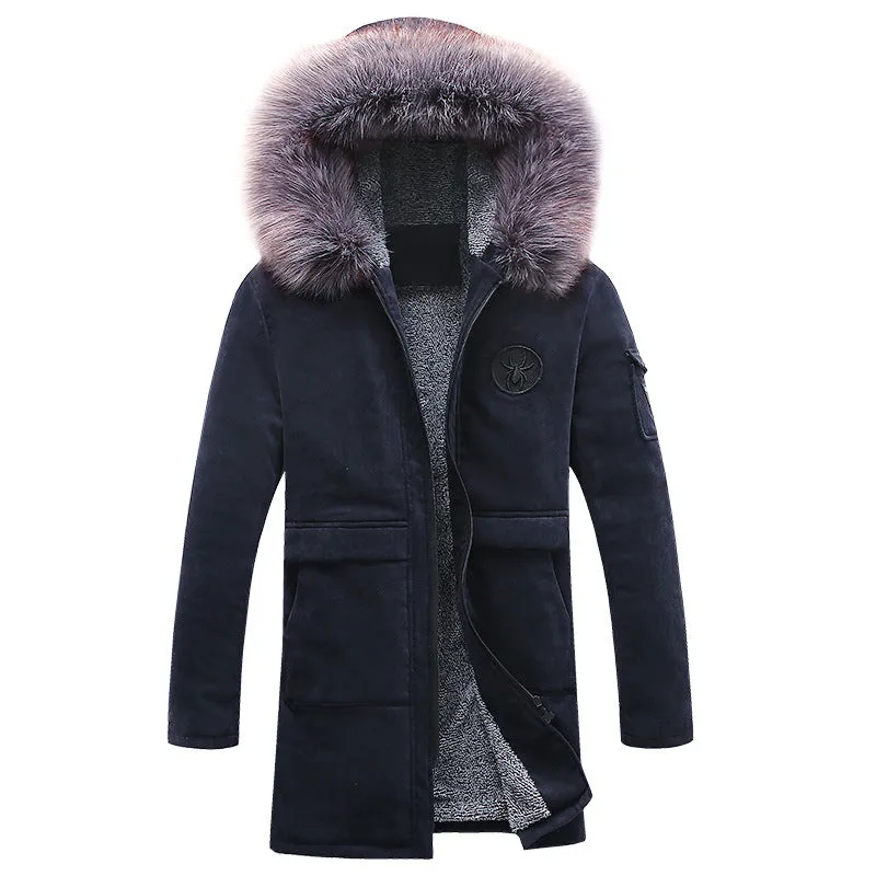 Fur Trim Collar Hooded Coat