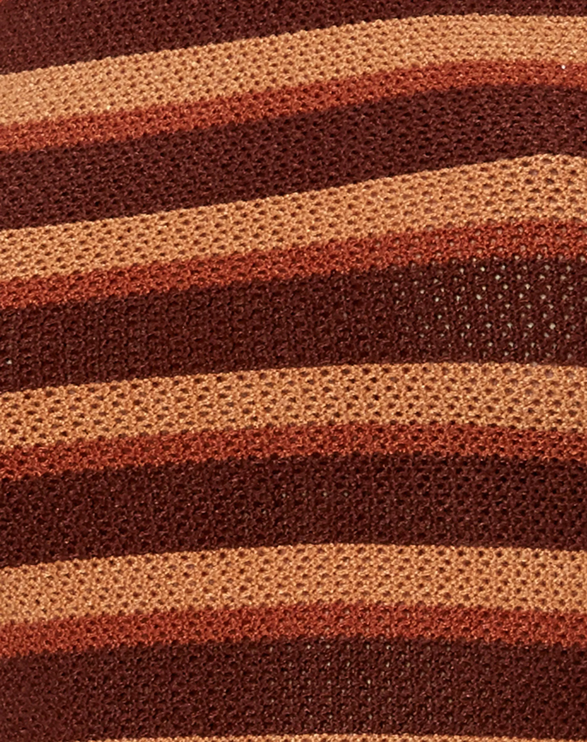 Groci Crop Top in Crochet Knit Stripe Brown Chocolate