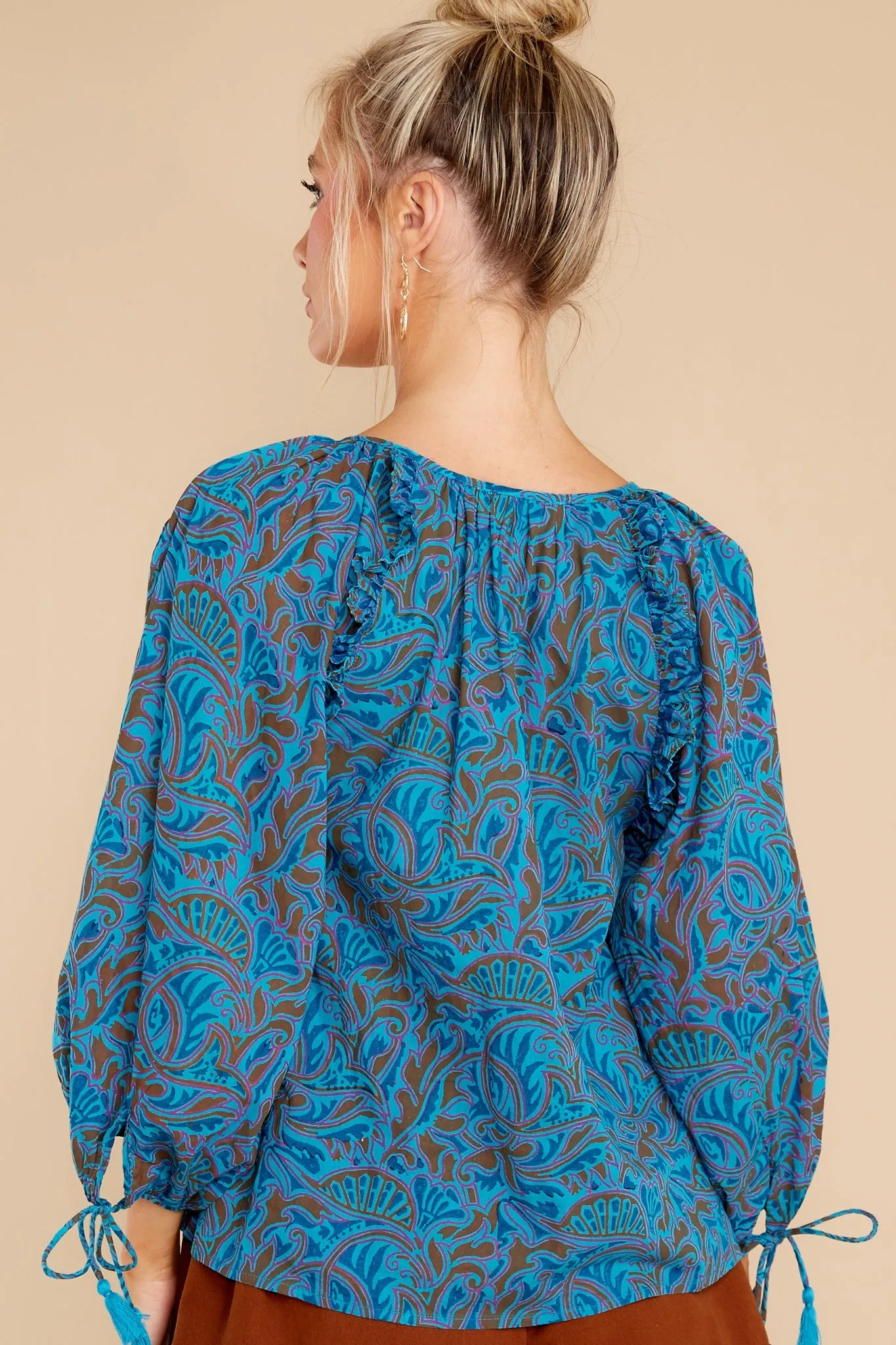 Jayda Zuri Block Print Blouse