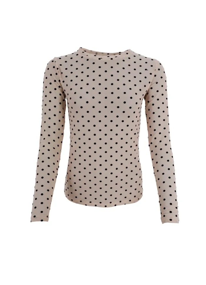 Jennie Mesh top with Flock Dots