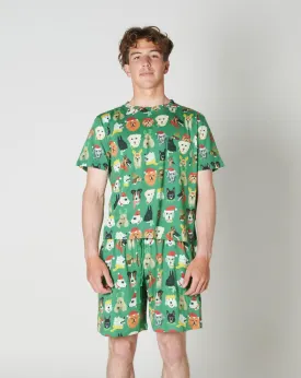 Kip & Co Santa's Little Helper Men's Organic Cotton Shorts & Tee Pyjama Set