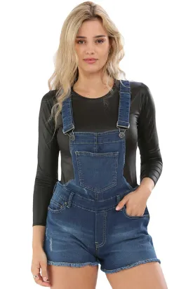 Ladies Stone Wash Denim Stretchable Dungaree - UK 8/12