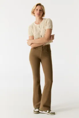 Matilda Cord High Waist Pants Beige