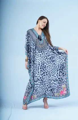 Maxi Kaftan- Snow Leopard