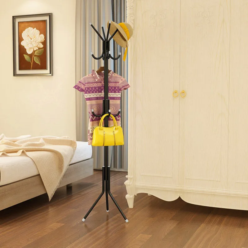 Metal 12 Hook Hat and Coat Stand-Black