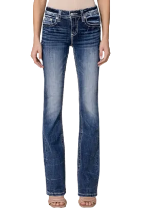 Miss Me Women's Lovely Cross Bootcut Jean