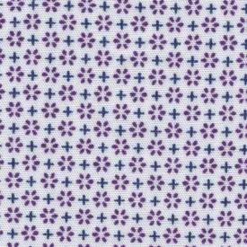 Printed Solid White Fabric with Purple and Blue Micro Pattern Classic Custom Shirt