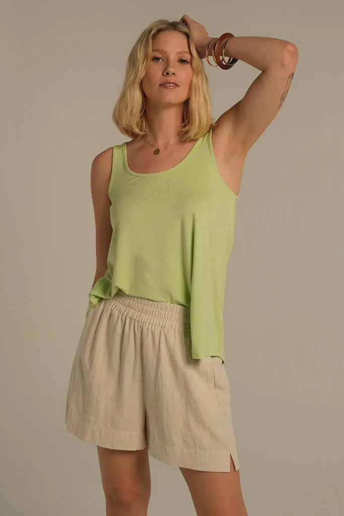 Relaxed Bamboo Singlet - Lettuce