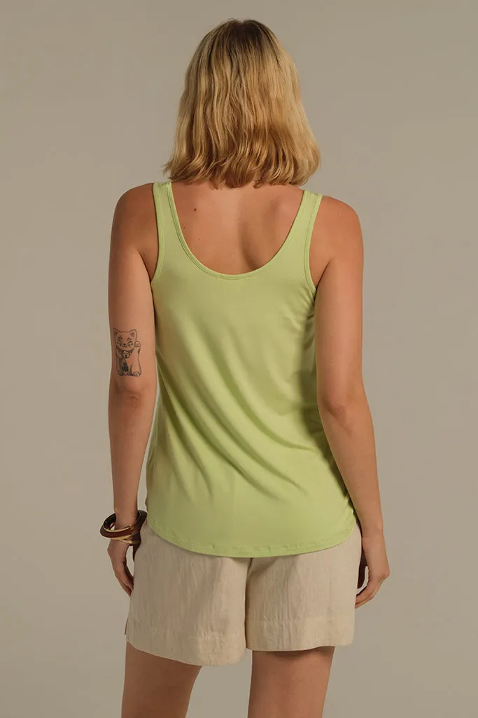 Relaxed Bamboo Singlet - Lettuce