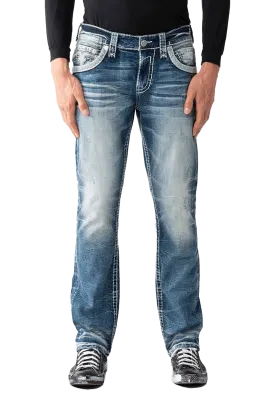 Rock Revival Men's Seagrass J200 Straight 34 Denim Jeans