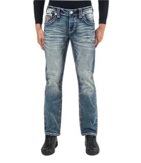 Rock Revival Men's Waterfall Straight Fit Denim Jeans