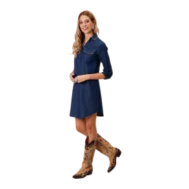 Roper Women's Cute Denim Blue Shirt Dress