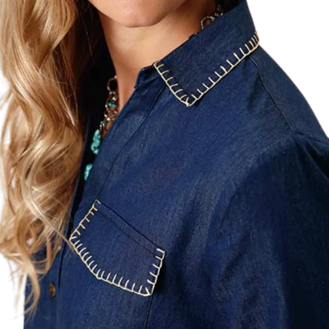 Roper Women's Cute Denim Blue Shirt Dress