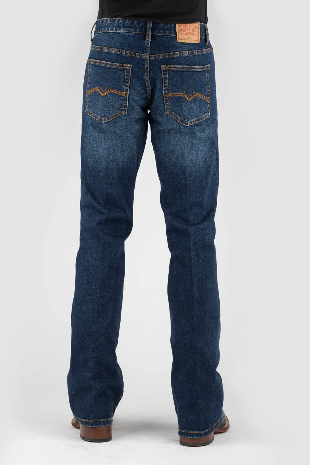 Stetson Mens 1015 Mountain Rocker Blue Cotton Blend Jeans