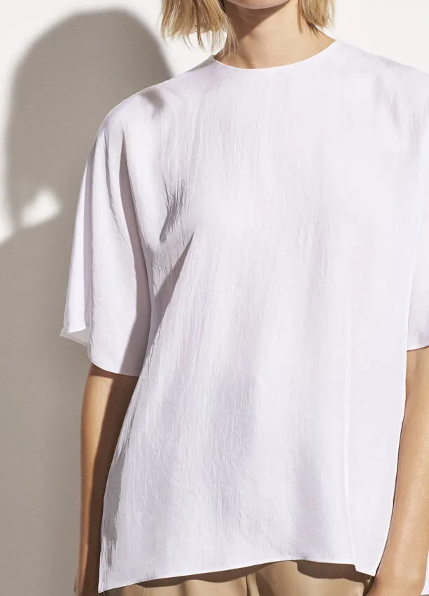 Vince - Drape Twill T-Shirt in Off White