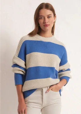 Z SUPPLY FRESCA STRIPE SWEATER - BLUE ISLE